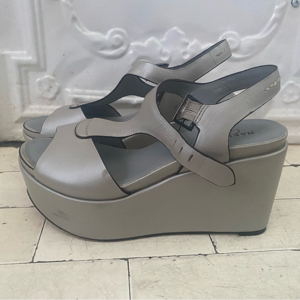 Naked Feet Silver Wedges